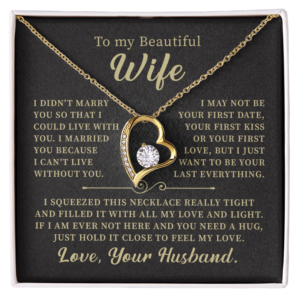 To my beautiful wife necklace i didn't marry you so that i could live with you. v6