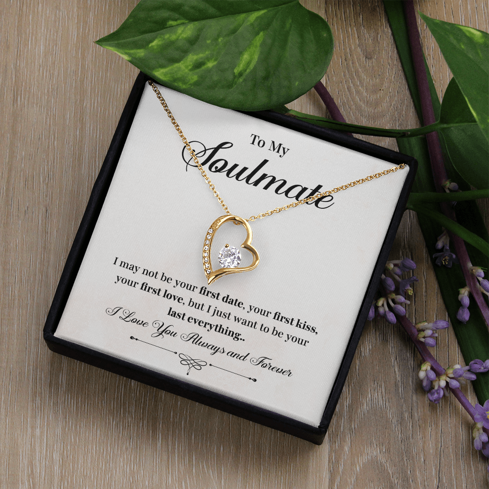 To my soulmate necklace gift, i may not your first date, your first kiss, your first love.V4