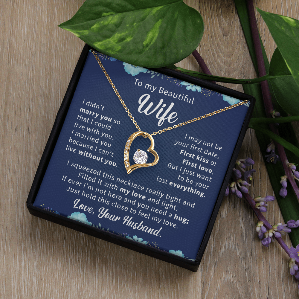 To my beautiful wife necklace i didn't marry you so that i could live with you.