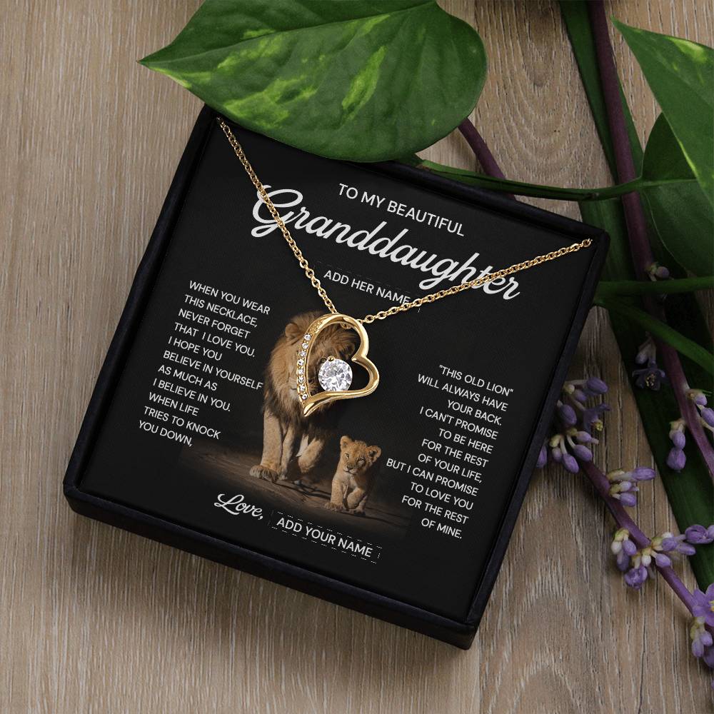 (Custom) To my beautiful granddaughter necklace when you were this necklace never forget that i love you.