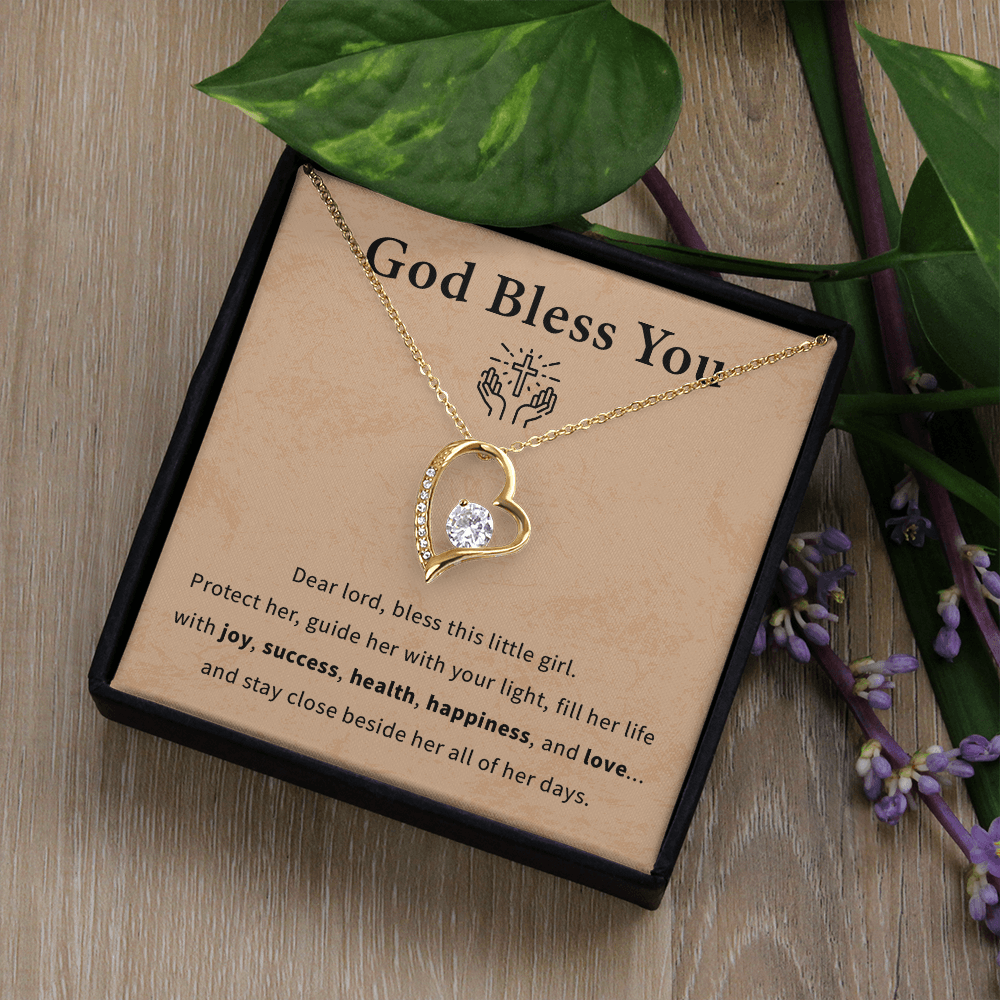 God bless you necklace gift for daughter, granddaughter, goddaughter beautiful necklace with meaningful message card and box