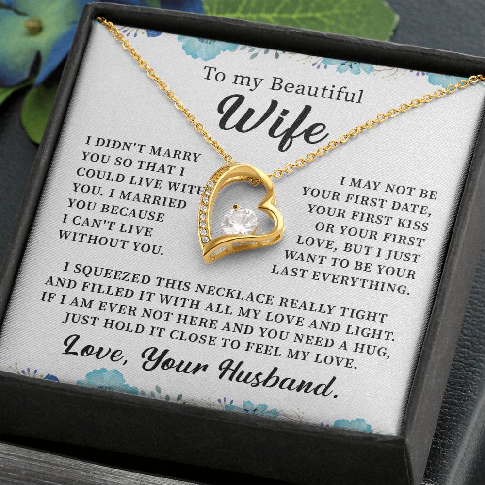 To my beautiful wife necklace i didn't marry you so that i could live with you. v5