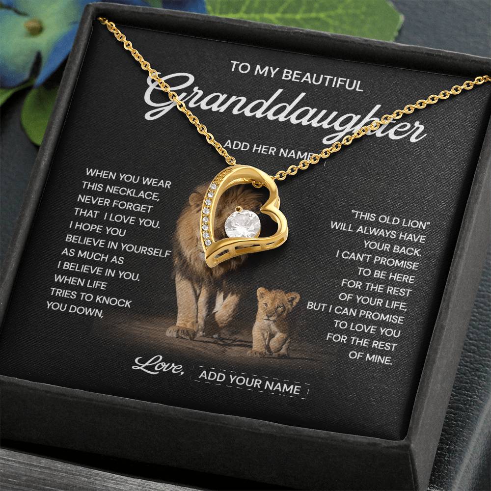 (Custom) To my beautiful granddaughter necklace when you were this necklace never forget that i love you.