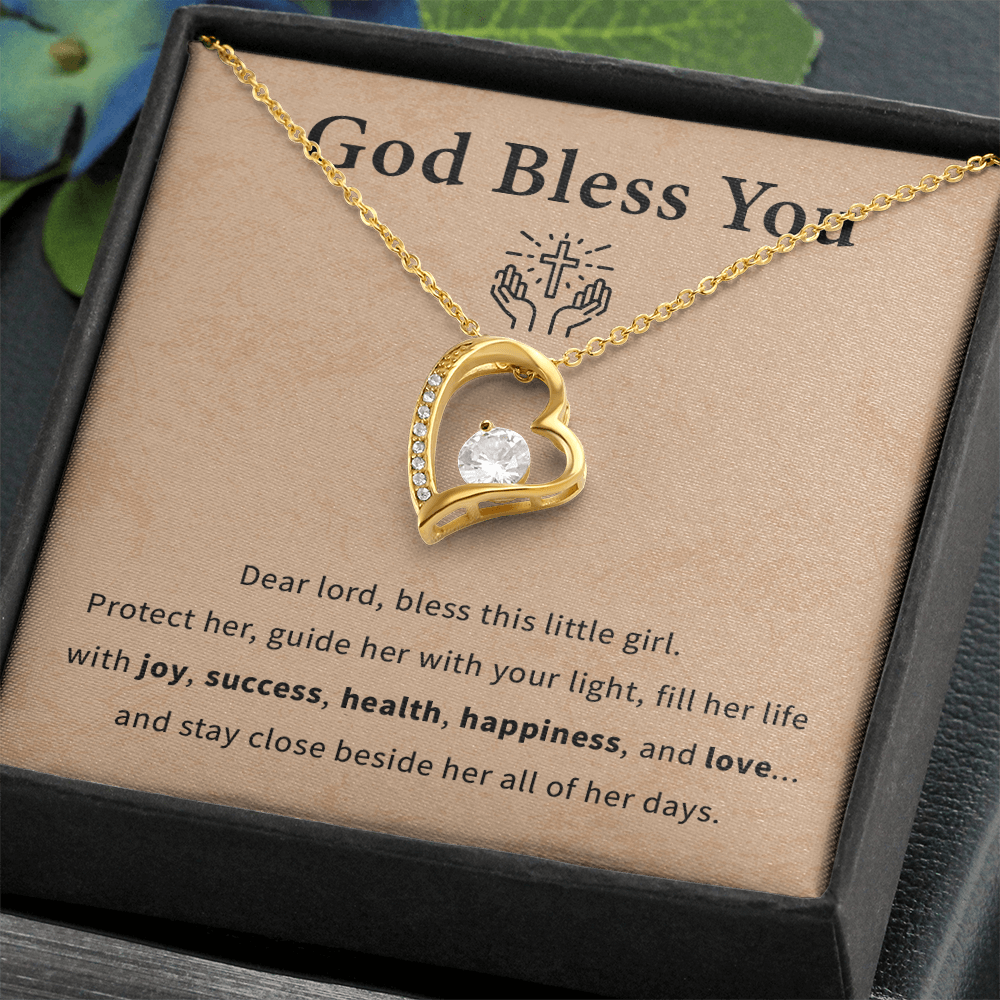 God bless you necklace gift for daughter, granddaughter, goddaughter beautiful necklace with meaningful message card and box