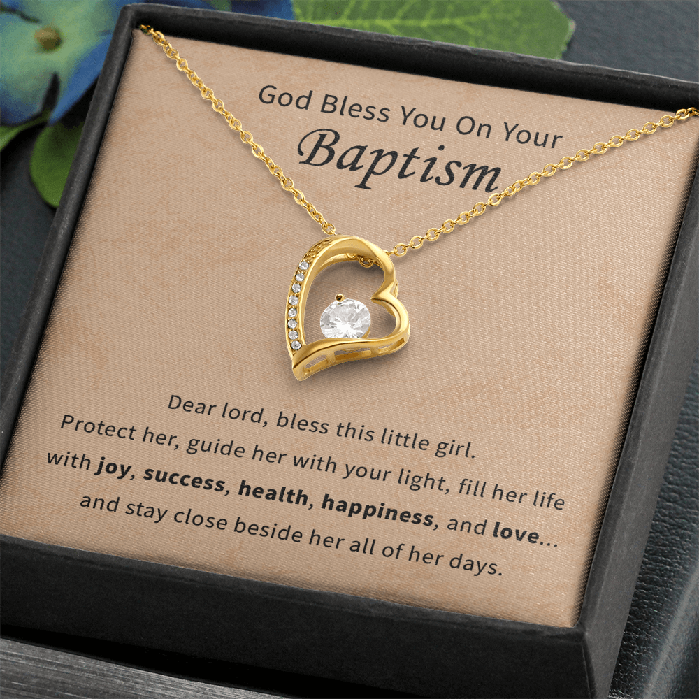 God bless you on your baptism daughter, granddaughter, goddaughter necklace gift