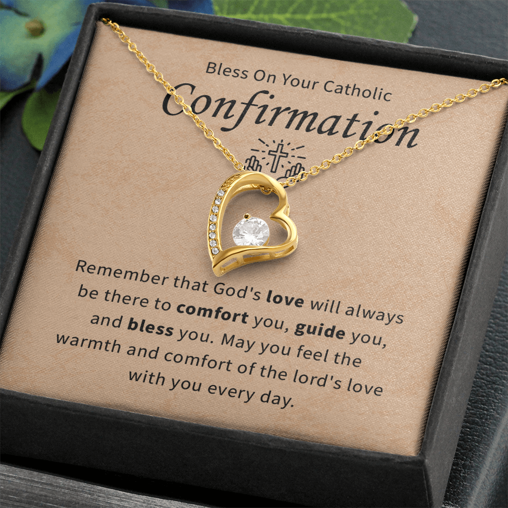 Bless on your catholic confirmation day necklace gift for daughter, granddaughter, goddaughter necklace gift for her.