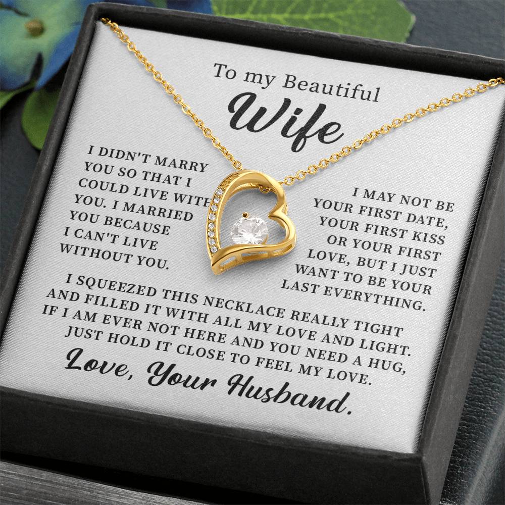 To my beautiful wife necklace i didn't marry you so that i could live with you. v4