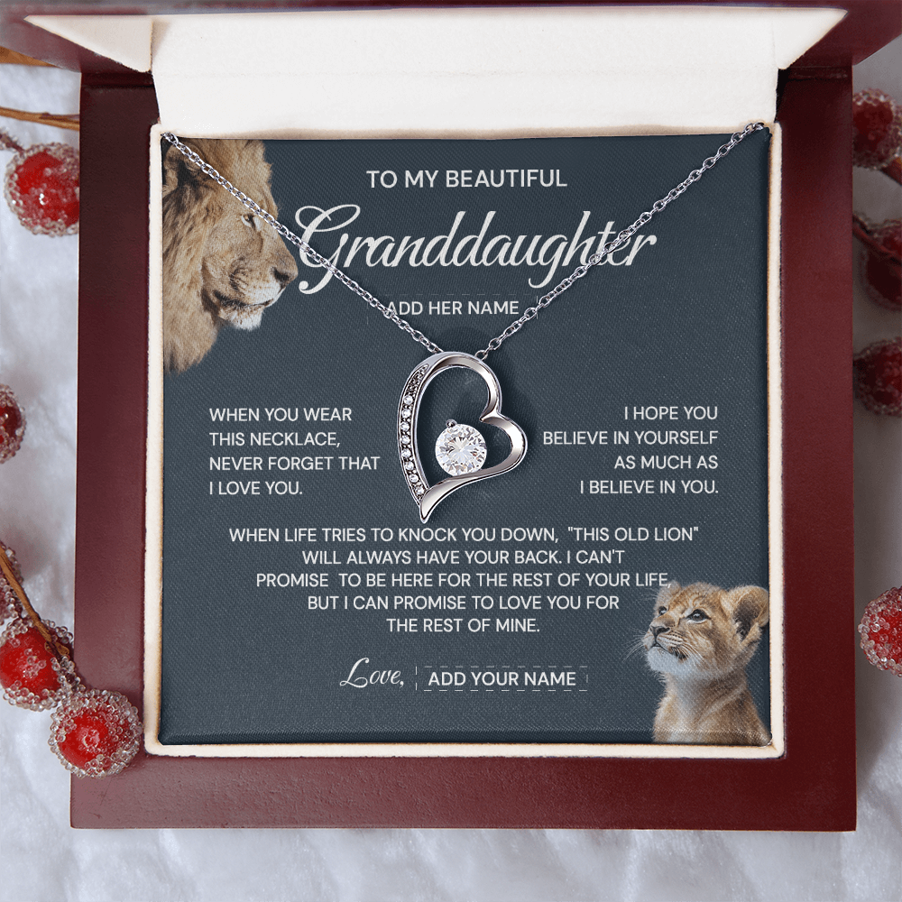 (Custom) To my granddaughter when you where this necklace never forget that i love you