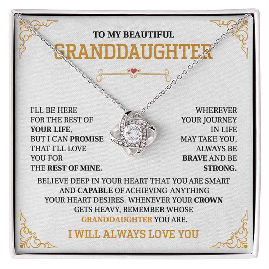 To my beautiful granddaughter necklace i can't promise i'll be here for the rest of your life.V2