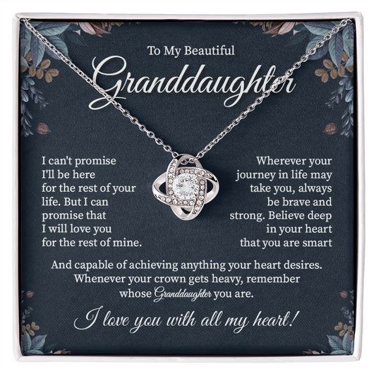 To my beautiful granddaughter necklace gift.