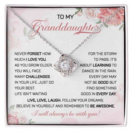 To  my granddaughter necklace gift never forget how much i love you.