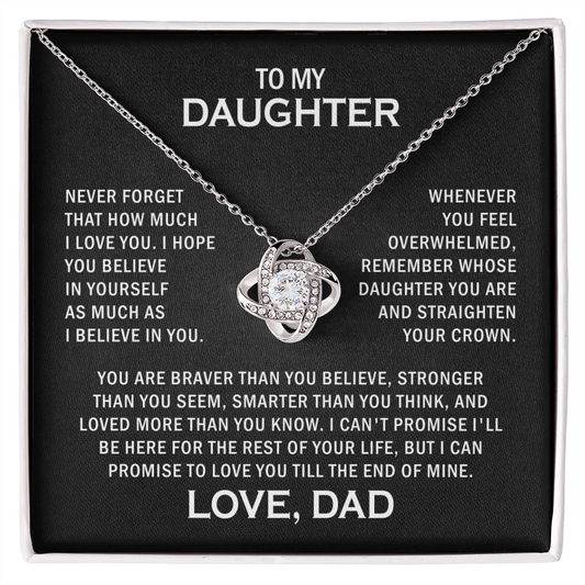 To my daughter necklace gift  from love, dad