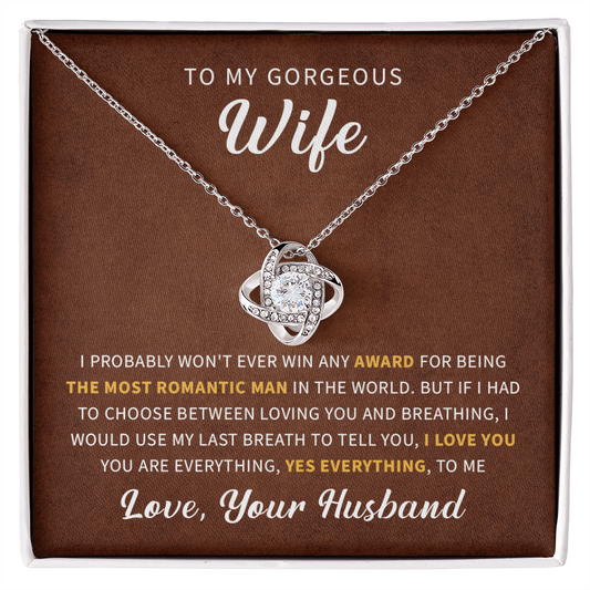 To my gorgeous wife necklace gift, women birthday necklace anniversary necklace gift from husband.