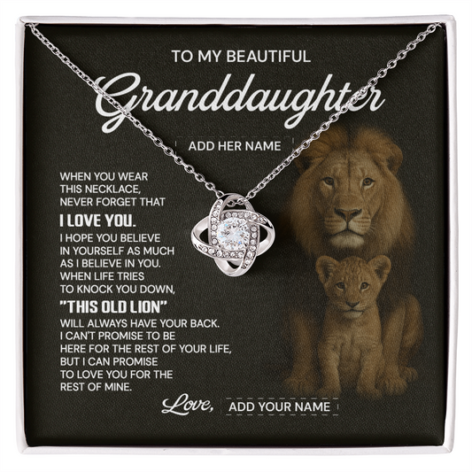 (Custom) To my beautiful granddaughter necklace when you were this necklace never forget that i love you.