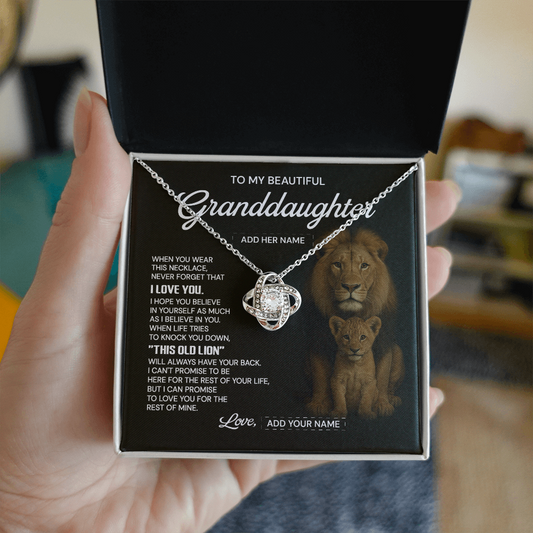 (Custom) To my beautiful granddaughter necklace when you were this necklace never forget that i love you.