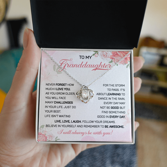 To  my granddaughter necklace gift never forget how much i love you.