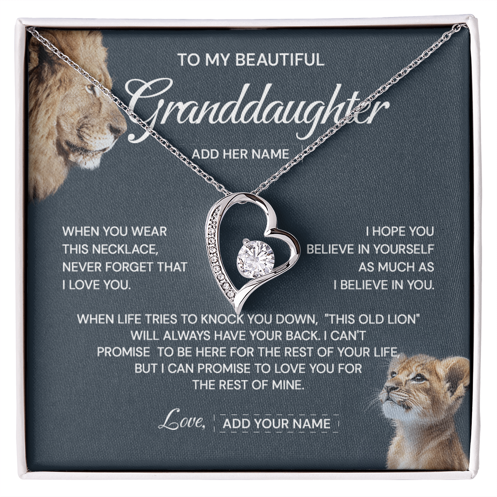 (Custom) To my granddaughter when you where this necklace never forget that i love you