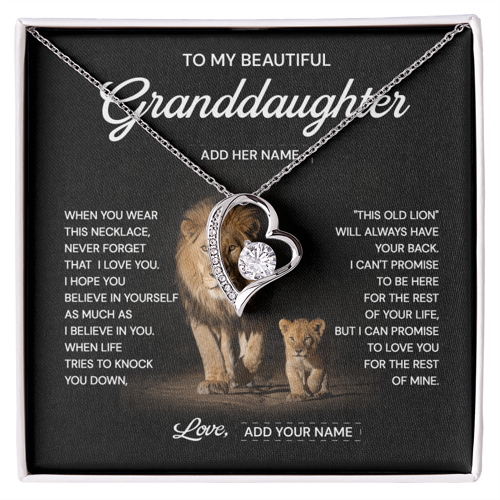 (Custom) To my beautiful granddaughter necklace when you were this necklace never forget that i love you.