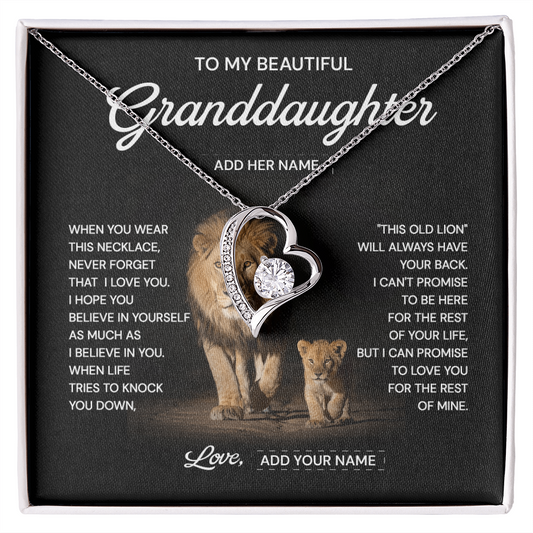 (Custom) To my beautiful granddaughter necklace when you were this necklace never forget that i love you.
