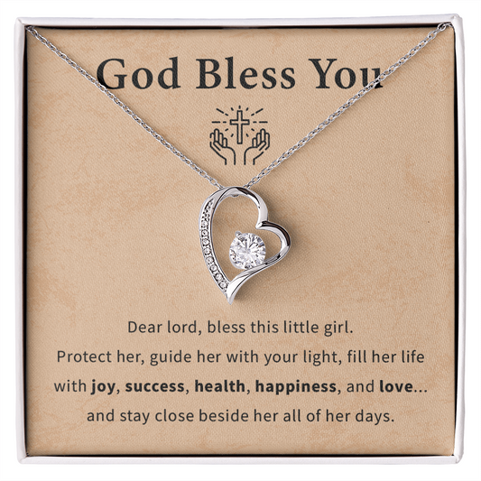 God bless you necklace gift for daughter, granddaughter, goddaughter beautiful necklace with meaningful message card and box