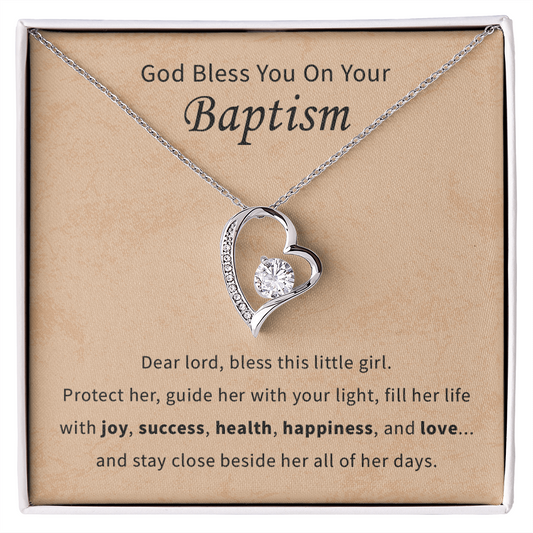 God bless you on your baptism daughter, granddaughter, goddaughter necklace gift
