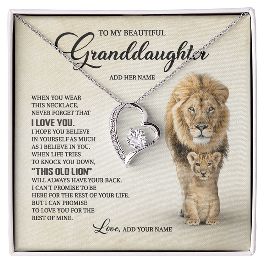 (Custom) To my beautiful granddaughter when you were this necklace never forget that i love you.