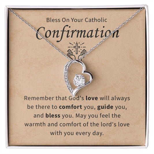 Bless on your catholic confirmation day necklace gift for daughter, granddaughter, goddaughter necklace gift for her.