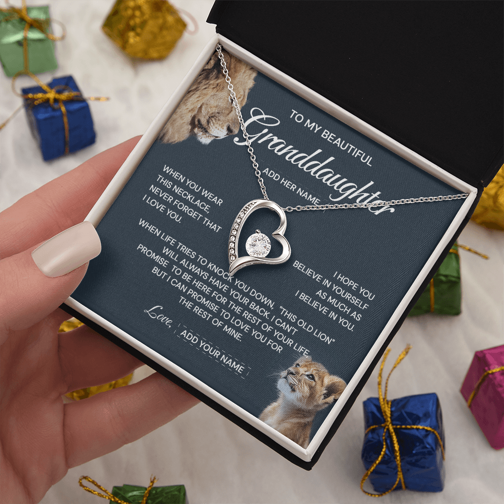 (Custom) To my granddaughter when you where this necklace never forget that i love you