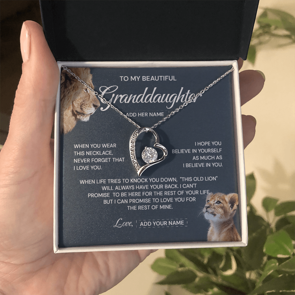 (Custom) To my granddaughter when you where this necklace never forget that i love you
