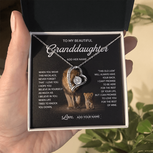 (Custom) To my beautiful granddaughter necklace when you were this necklace never forget that i love you.