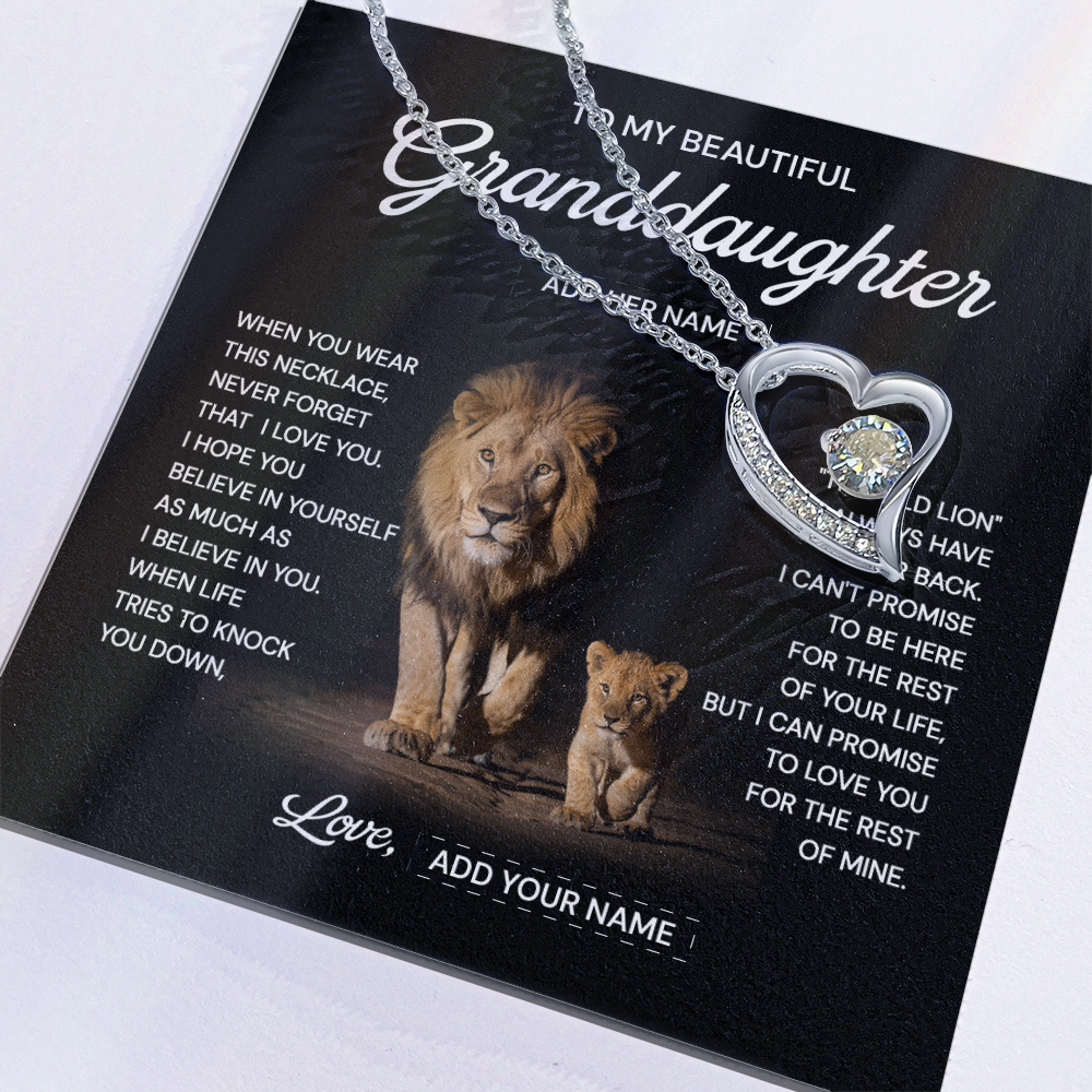 (Custom) To my beautiful granddaughter necklace when you were this necklace never forget that i love you.