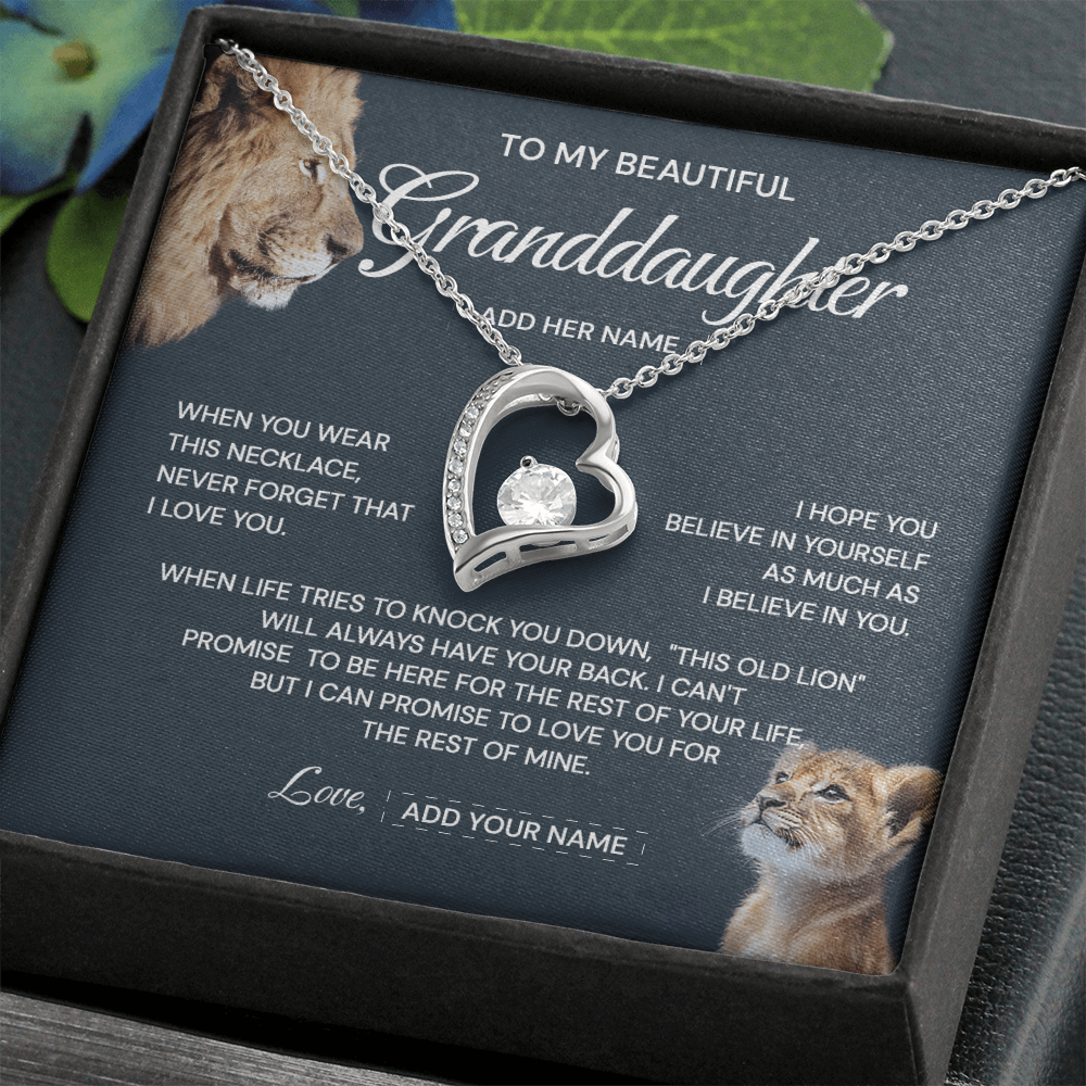 (Custom) To my granddaughter when you where this necklace never forget that i love you