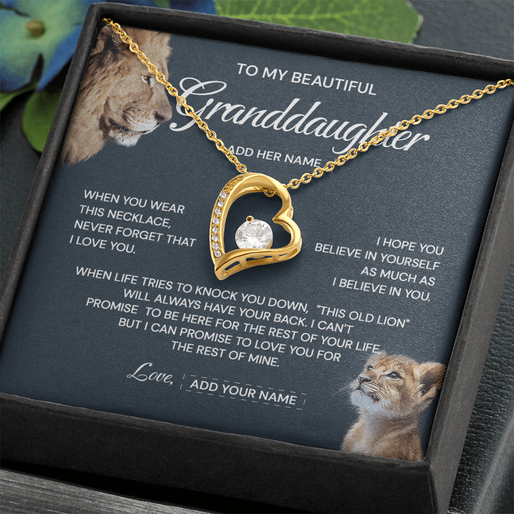 (Custom) To my granddaughter when you where this necklace never forget that i love you