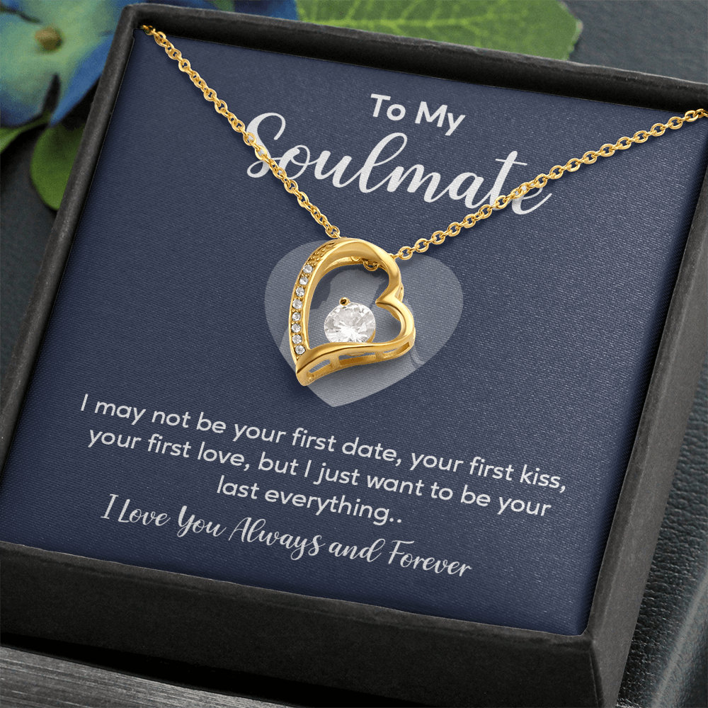 To my soulmate necklace gift, i may not your first date, your first kiss, your first love.V5